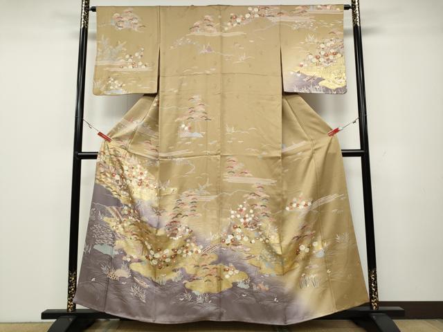 平和屋着物●訪問着 御所解花文 暈し染め 金彩 正絹 逸品 CABA1661ut