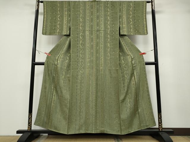 平和屋着物●上質なお召 天目織 動物吉祥花間道 正絹 逸品 未使用 CABA1688ut