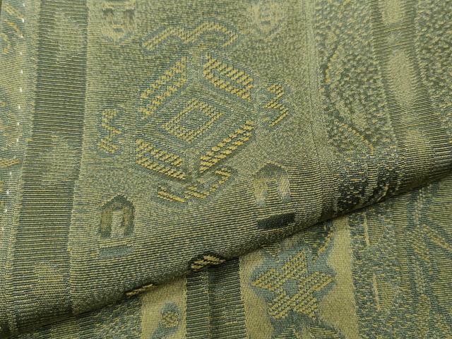 平和屋着物●上質なお召 天目織 動物吉祥花間道 正絹 逸品 未使用 CABA1688ut