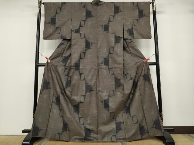 平和屋着物●本場大島紬 9マルキ 色紙吉祥文 正絹 逸品 CABA1695ut