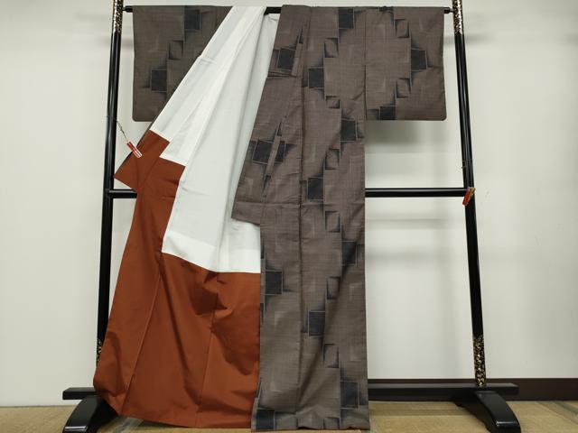 平和屋着物●本場大島紬 9マルキ 色紙吉祥文 正絹 逸品 CABA1695ut