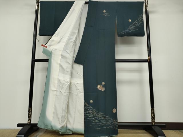 平和屋着物●訪問着 刺繍 鈴花こぼれ松葉文 金銀彩 正絹 逸品 CABA1698ut