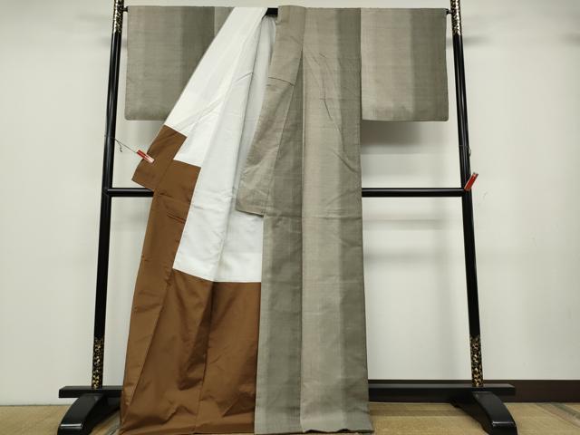平和屋着物●上質な紬 霞間道 正絹 逸品 CABA1707ut