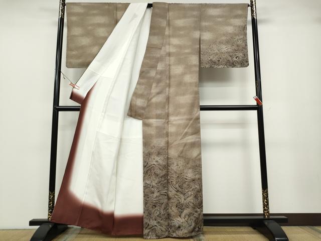 平和屋着物●訪問着 本場染大島紬 墨流し文様 正絹 逸品 CABA1730ut