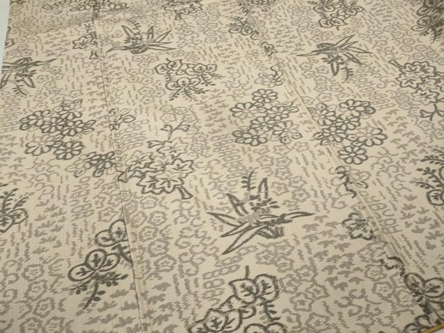 平和屋着物●上質な紬 草花文 正絹 逸品 CABA1751ut