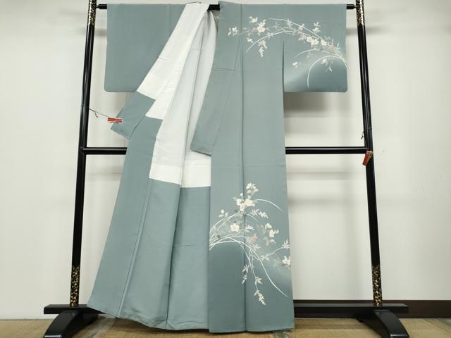 平和屋着物●訪問着 友禅 枝花文 暈し染め 正絹 逸品 CABA1755ut