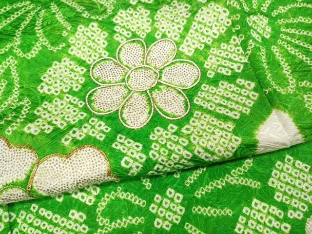平和屋着物●豪華振袖 駒刺繍 絞り 籬花文 金彩 正絹 逸品 CABA1820ut