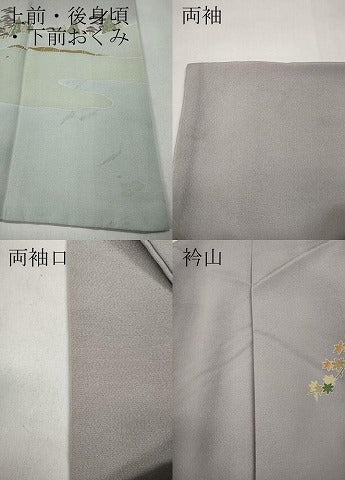 平和屋着物●訪問着 友禅 風景草花文 正絹 逸品 CABA1837ut