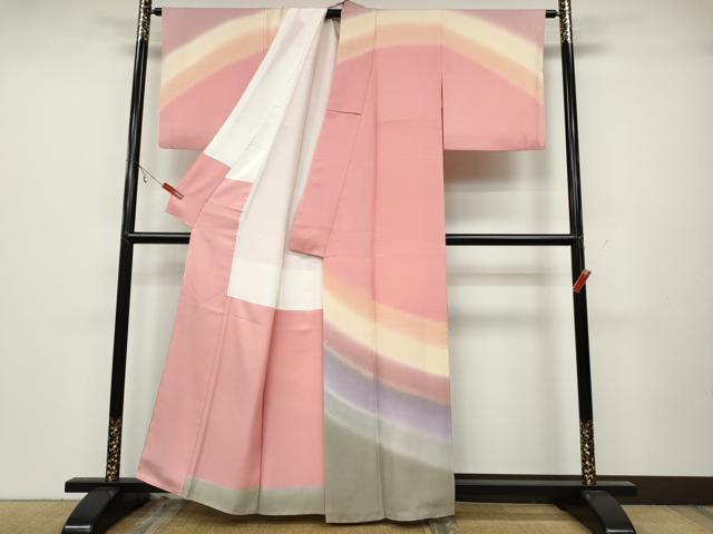 平和屋着物●訪問着 霞文 暈し染め 正絹 逸品 CABA1849ut