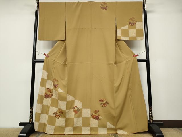 平和屋着物●訪問着 草花丸文 金彩 正絹 逸品 CABA1856ut