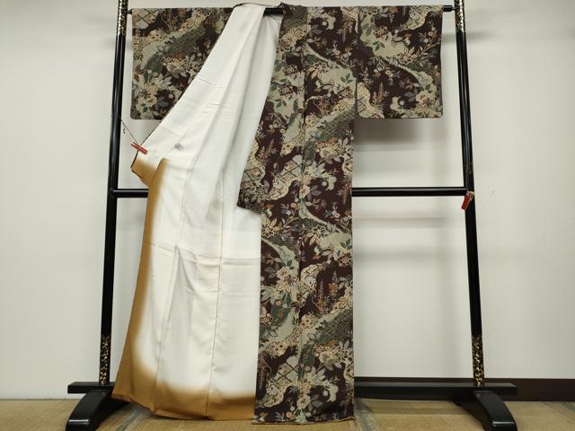 平和屋着物●上質な小紋 道長草花文 正絹 逸品 CABA1869ut