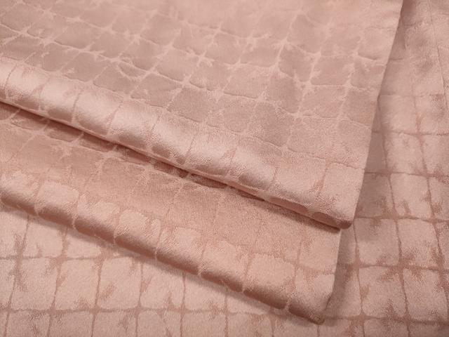 平和屋着物●上質な色無地 格子地紋 珊瑚色 正絹 逸品 CABA1874ut