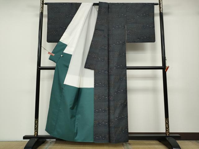 平和屋着物●本場大島紬 横段流水枝花文 正絹 逸品 CABA1884ut