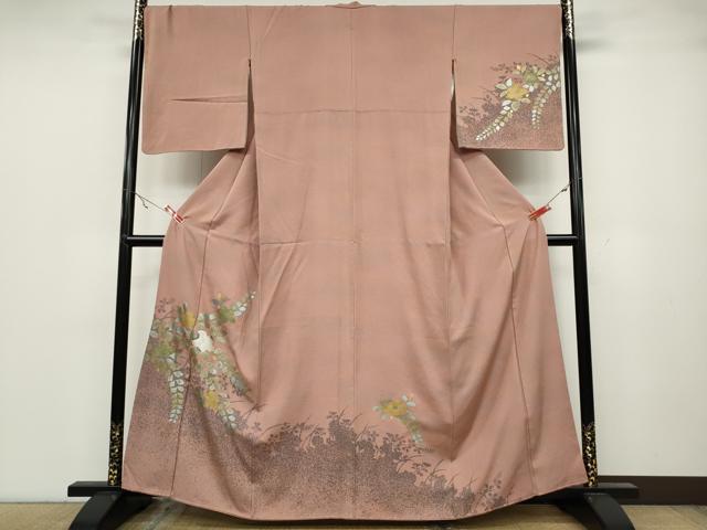 平和屋着物●訪問着 辻が花 シルエット 金彩 正絹 逸品 CABA1889ut