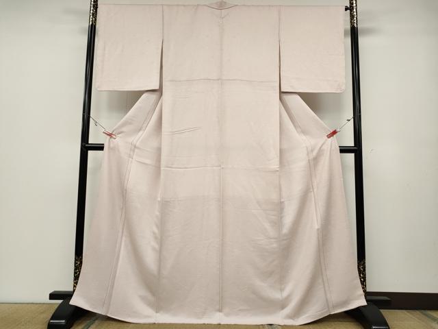 平和屋着物●上質な色無地 草花地紋 薄桜色 正絹 逸品 CABA1907ut
