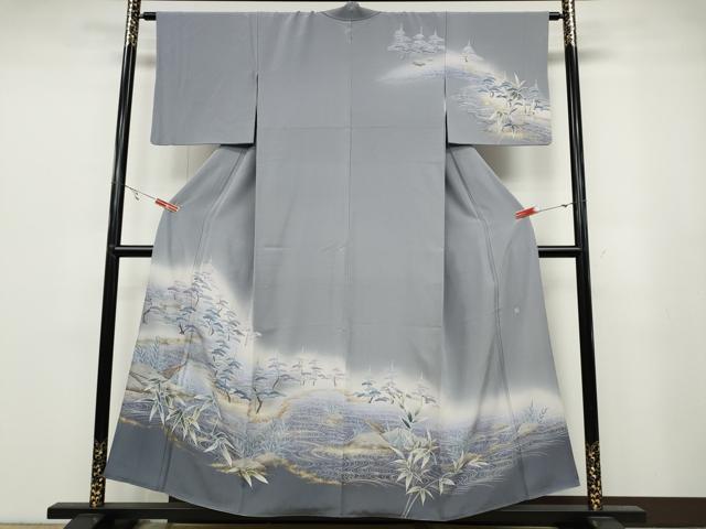 平和屋着物●訪問着 作家物 船流水草木文 暈し染め 金彩 正絹 逸品 CABA1911ut
