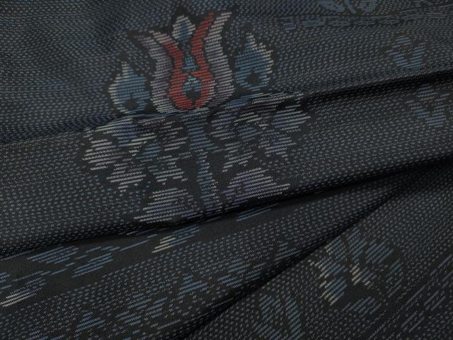 平和屋着物●本場大島紬 吉祥花文 正絹 逸品 CABA1913ut