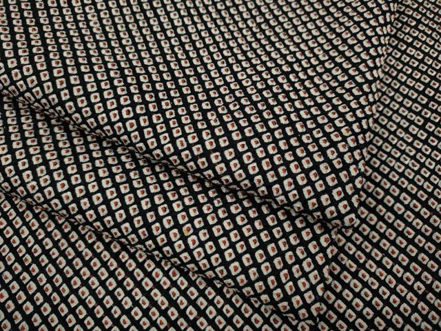 平和屋着物●大変加工の良い総絞り小紋 黒地 正絹 逸品 CABA1914ut
