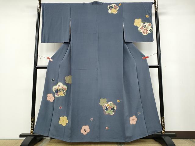 平和屋着物●訪問着 舞花文 金彩 鬼しぼ縮緬 正絹 逸品 CABA1917ut
