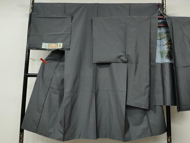 平和屋着物●男性 本場大島紬 アンサンブル 吉祥文 くぼた謹製 証紙付き 正絹 逸品 CABA1939ut