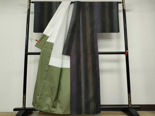 平和屋着物●上質な紬 エ霞間道 正絹 逸品 CABA1962ut