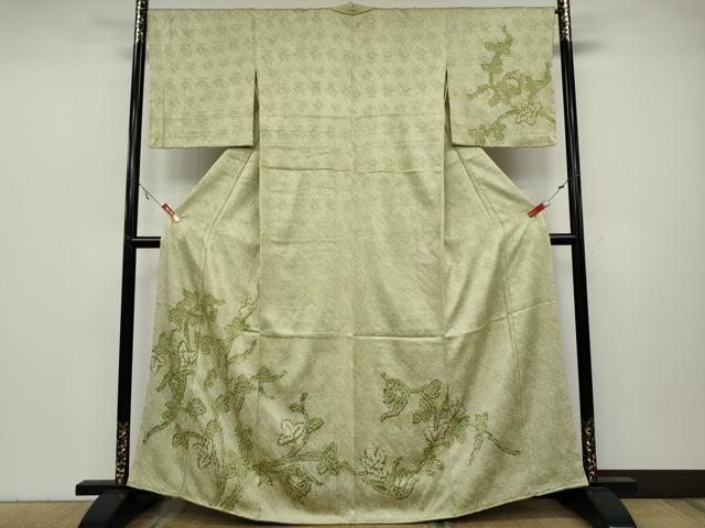 平和屋着物●訪問着 総絞り 草花文 正絹 逸品 CABA2000ut