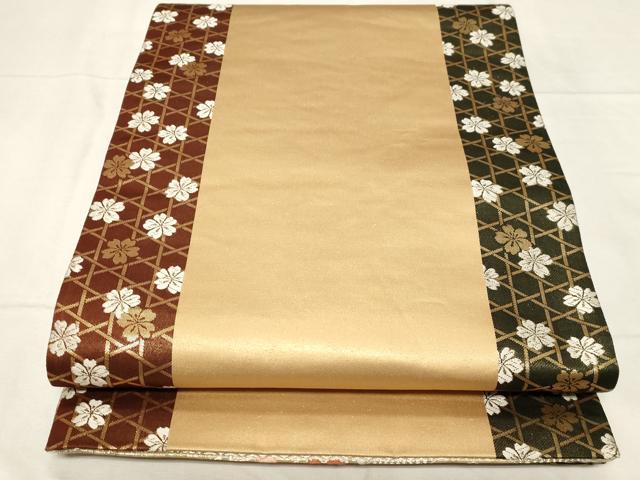 平和屋着物◎両面 六通柄袋帯 唐織 亀甲流水花文 金銀糸 正絹 逸品 CABA2088dy