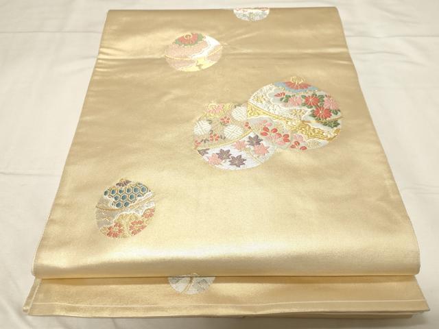平和屋着物◎六通柄袋帯 鈴 草花文 金銀糸 引箔 正絹 逸品 CABA2104dy