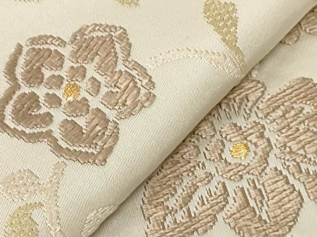平和屋着物●九寸名古屋帯 唐織 草花文 金糸 正絹 逸品 CABA2198dy