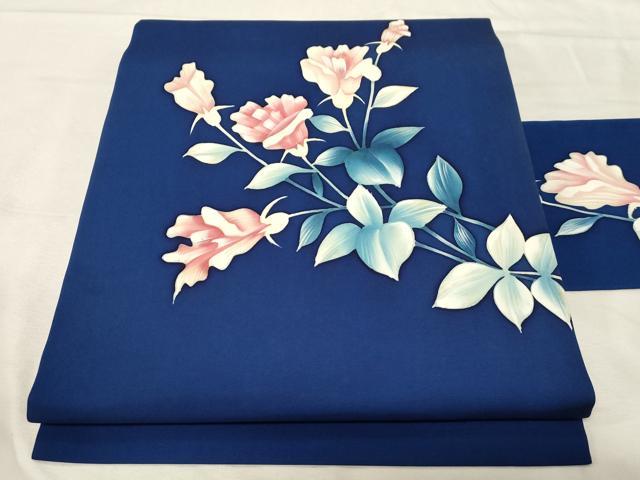 平和屋着物●塩瀬 九寸名古屋帯 手描き 草花文 正絹 逸品 CABA2246dy