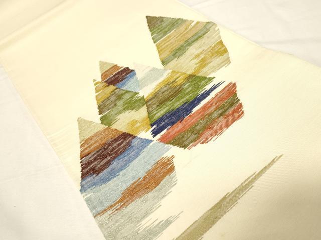 平和屋着物●太鼓柄袋帯 すくい織 吉祥文 正絹 逸品 未使用 CABA2343dy