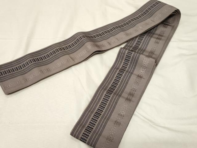 平和屋着物●男性 本場筑前博多織 角帯 献上 正絹 逸品 未使用 CABA2356dy