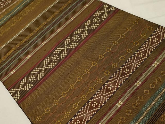 平和屋着物●本場筑前博多織 八寸名古屋帯 花織 浪漫 正絹 逸品 CABA2361dy
