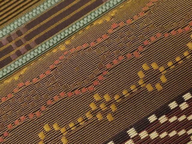 平和屋着物●本場筑前博多織 八寸名古屋帯 花織 浪漫 正絹 逸品 CABA2361dy