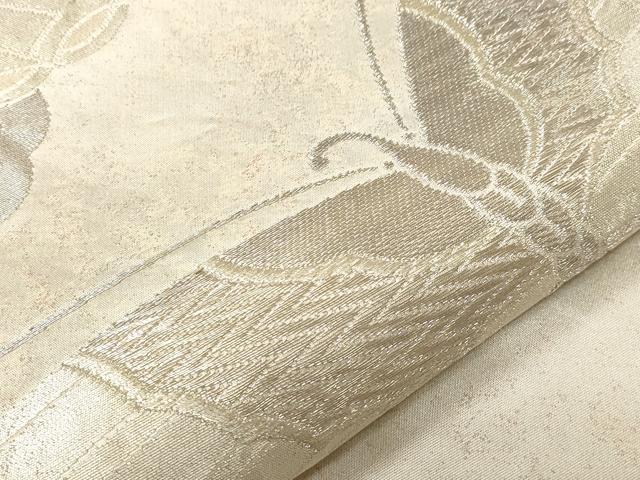平和屋着物▼六通柄袋帯 駒刺繍 鳳凰舞蝶文 金銀糸 引箔 正絹 逸品 CABA2398dy