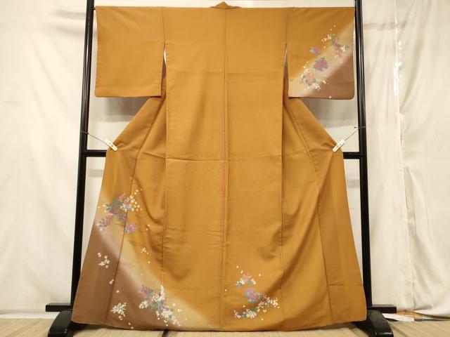 平和屋着物■訪問着 草花文 暈し染め 金彩 洗える着物 CABA2918in