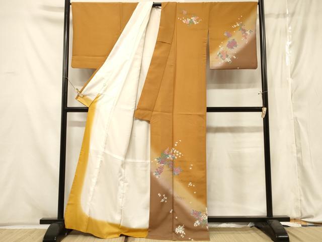 平和屋着物■訪問着 草花文 暈し染め 金彩 洗える着物 CABA2918in