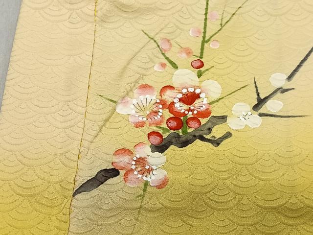 平和屋着物#羽織 手描き 枝梅文 暈し染め 正絹 逸品 CABA3538ua