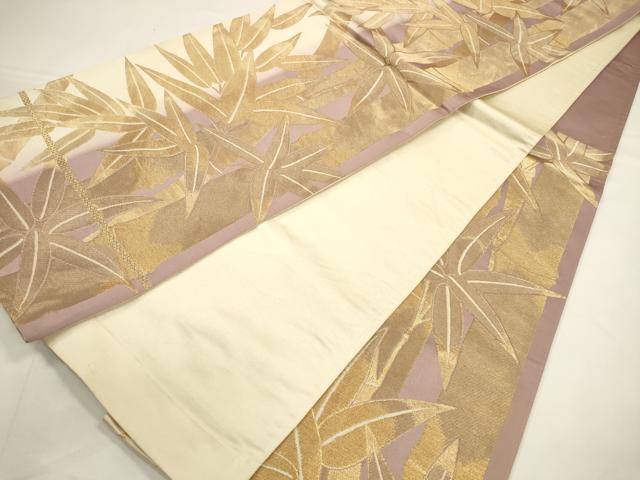 平和屋着物◎六通柄袋帯 笹竹文 正絹 逸品 CABA3621qe