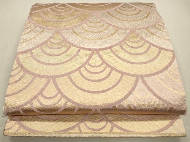 平和屋着物◎全通柄袋帯 唐織 青海波 金糸 正絹 逸品 CABA3648qe