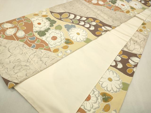 平和屋着物◎六通柄袋帯 道長舞花文 引箔 正絹 逸品 CABA3666qe