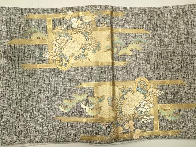平和屋着物◎六通柄袋帯 花車文 金銀彩 正絹 逸品 CABA3717qe