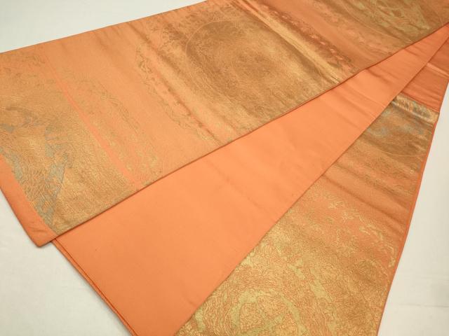 平和屋着物◎六通柄袋帯 鏡裏人物花文 京蒔絵 金糸 正絹 逸品 CABA3742qe