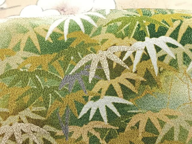 平和屋着物■豪華駒刺繍 枝梅文 正絹 逸品 CABA4029xe