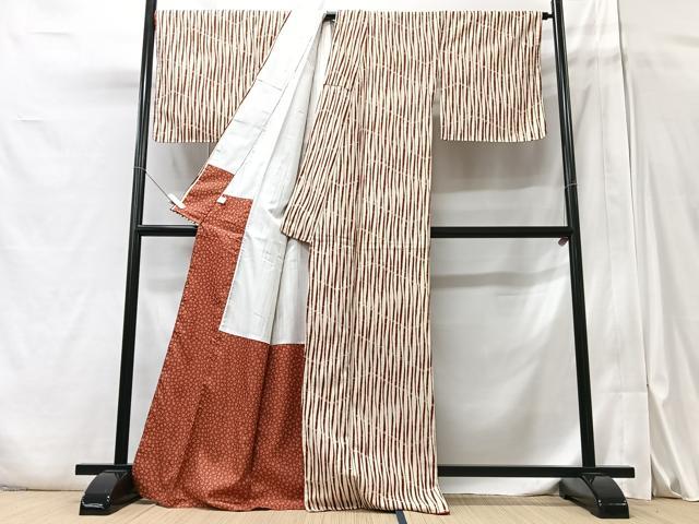 平和屋着物■小紋 幾何学文様 洗える着物 CABA4048xe