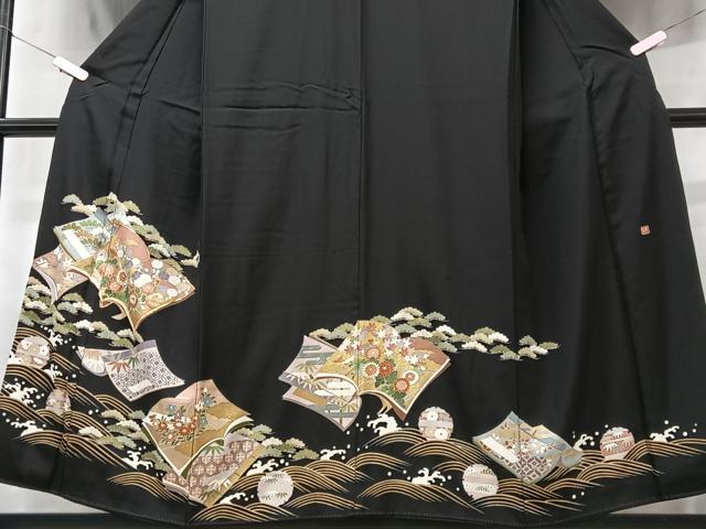 平和屋着物■豪華黒留袖 作家物 冊子吉祥花文 松竹梅 金彩 正絹 逸品 CABF5185xe