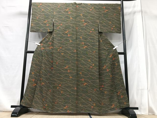 平和屋着物■上質な小紋 流水花文 正絹 逸品 CABA4382xe