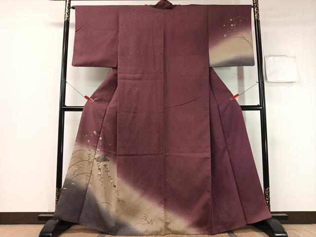 平和屋着物●訪問着 花筏文 暈し染め 金彩 やまと誂製 正絹 逸品 CABA4747vp