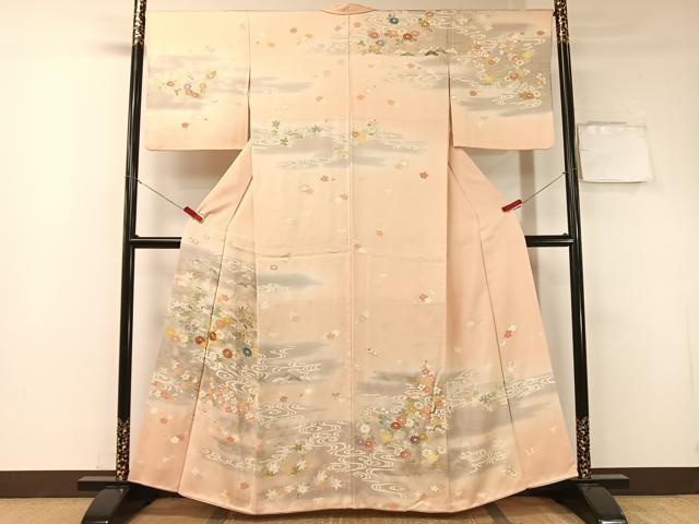平和屋着物○創業460年・千總 訪問着 駒刺繍 流水松竹梅花
