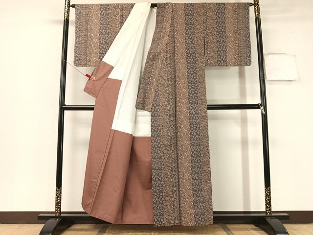 平和屋着物●上質な小紋 紬地 吉祥花間道 正絹 逸品 CABA4793vp